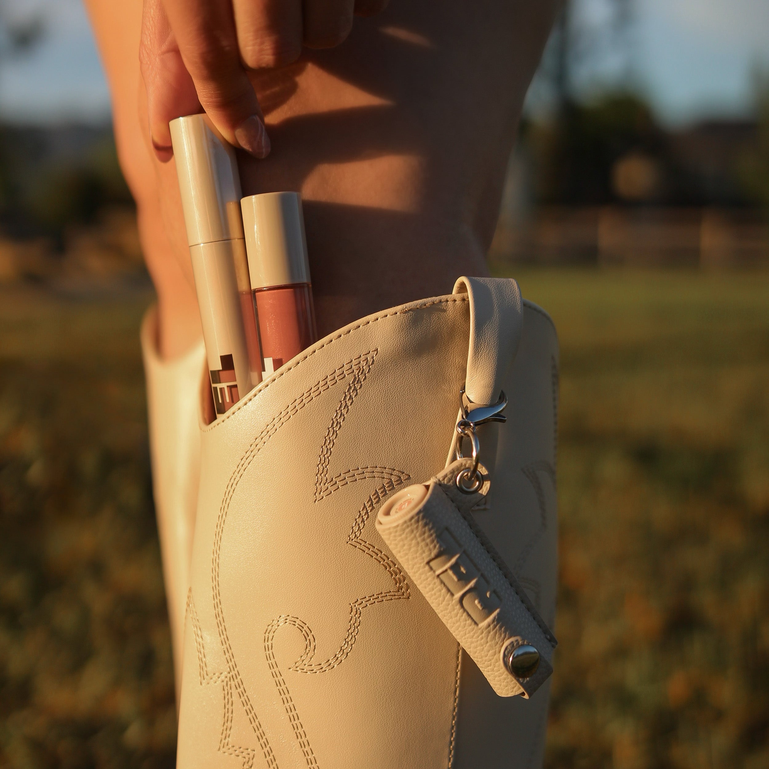 REL Beauty lip coozie hooked on cowgirl boot